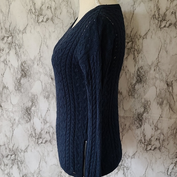 American Eagle navy sedona cable sweater size small - Picture 4 of 7